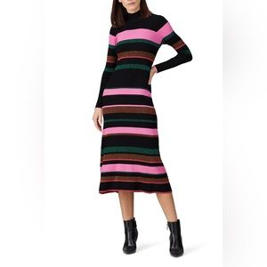 Tanya Taylor Pink Multi Velma Open Back Knit Dress Size XS $525